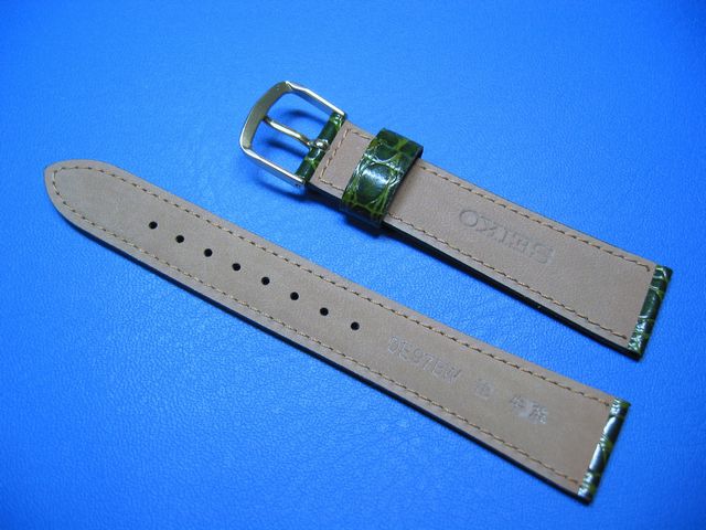 SEIKO 牛革 ワニ型押 時計ベルト 18mm 抗菌・防臭